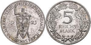 5 Mark / 5 Reichsmark République de Weimar (1918-1933) Argent 