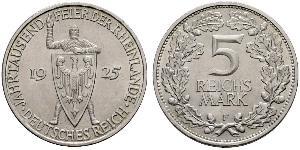 5 Mark / 5 Reichsmark République de Weimar (1918-1933) Argent 