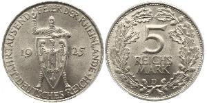 5 Mark / 5 Reichsmark République de Weimar (1918-1933) Argent 