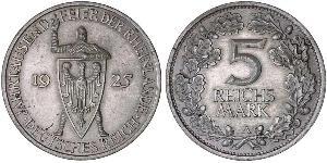 5 Mark / 5 Reichsmark République de Weimar (1918-1933) Argent 