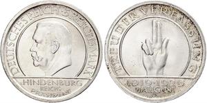 5 Mark / 5 Reichsmark République de Weimar (1918-1933) Argent Paul von Hindenburg