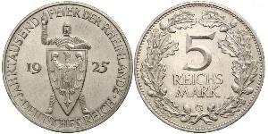 5 Mark / 5 Reichsmark République de Weimar (1918-1933) Argent 