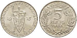 5 Mark / 5 Reichsmark République de Weimar (1918-1933) Argent 
