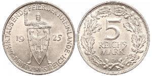 5 Mark / 5 Reichsmark République de Weimar (1918-1933) Argent 