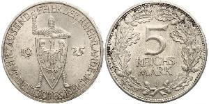 5 Mark / 5 Reichsmark République de Weimar (1918-1933) Argent 