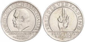 5 Mark / 5 Reichsmark Repubblica di Weimar (1918-1933) Argento Paul von Hindenburg