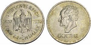 5 Mark / 5 Reichsmark Repubblica di Weimar (1918-1933) Argento 