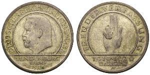 5 Mark / 5 Reichsmark Repubblica di Weimar (1918-1933) Argento Paul von Hindenburg