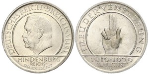 5 Mark / 5 Reichsmark República de Weimar (1918-1933) Plata Paul von Hindenburg