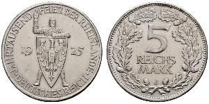 5 Mark / 5 Reichsmark República de Weimar (1918-1933) Plata 