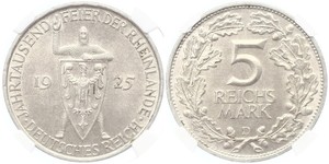 5 Mark / 5 Reichsmark República de Weimar (1918-1933) Plata 