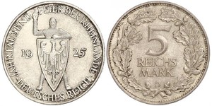 5 Mark / 5 Reichsmark República de Weimar (1918-1933) Plata 