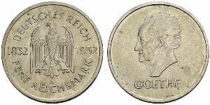 5 Mark / 5 Reichsmark Weimarer Republik (1918-1933) Silber 
