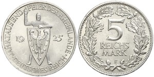 5 Mark / 5 Reichsmark Weimarer Republik (1918-1933) Silber 