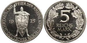 5 Mark / 5 Reichsmark Weimarer Republik (1918-1933) Silber 