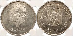 5 Mark / 5 Reichsmark Weimarer Republik (1918-1933) Silber 