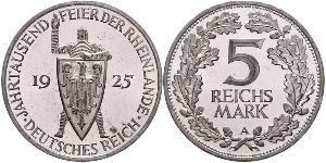 5 Mark / 5 Reichsmark Weimar Republic (1918-1933) Silver 