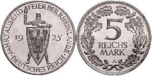 5 Mark / 5 Reichsmark Weimar Republic (1918-1933) Silver 