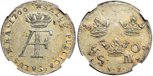 5 Ore Suède Argent Adolf Frederick of Sweden (1710 - 1771)