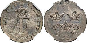 5 Ore Svezia Argento Adolf Frederick of Sweden (1710 - 1771)