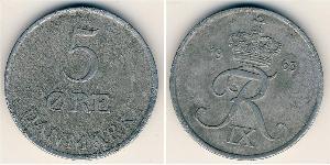 5 Ore Danemark Zinc Frédéric IX de Danemark (1899 - 1972)