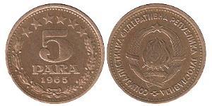 5 Para Sozialistische Föderative Republik Jugoslawien (1943 -1992) Kupfer/Zink 