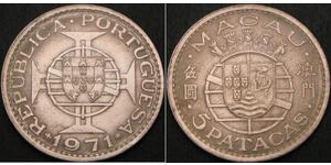 5 Pataca Portogallo / Macao (1862 - 1999) Argento 