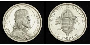 5 Pengo Reino de Hungría (1920 - 1946) Plata Esteban I de Hungría