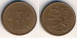 5 Penny Finlande (1917 - ) Bronze 