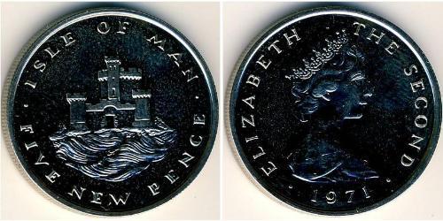 5 Penny Isle of Man Kupfer/Nickel Elizabeth II (1926-2022)