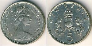 5 Penny Vereinigtes Königreich (1922-) Kupfer/Nickel Elizabeth II (1926-2022)