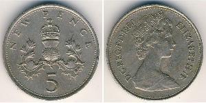 5 Penny Vereinigtes Königreich (1922-) Kupfer/Nickel Elizabeth II (1926-2022)