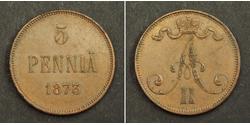 5 Penny Grand Duchy of Finland (1809 - 1917)  Alexander II of Russia (1818-1881)