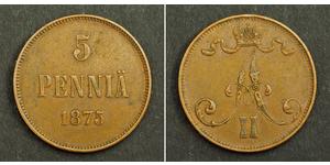 5 Penny Granducato di Finlandia (1809 - 1917)  Alessandro II (1818-1881)