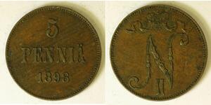 5 Penny 芬兰大公国 (1809 - 1917) 銅 尼古拉二世 (俄罗斯) (1868-1918)