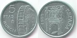 5 Peseta Regno di Spagna (1976 - ) Acciaio/Nichel Juan Carlos I (1938 - )