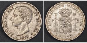 5 Peseta Kingdom of Spain (1874 - 1931) Argent Alfonso XII of Spain (1857 -1885)