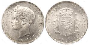 5 Peseta Kingdom of Spain (1874 - 1931) Argent 