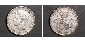 5 Peseta Kingdom of Spain (1874 - 1931) Argento 