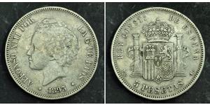 5 Peseta Kingdom of Spain (1874 - 1931) Argento Alfonso XIII of Spain (1886 - 1941)