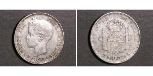 5 Peseta Kingdom of Spain (1874 - 1931) Argento 