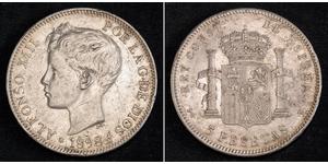 5 Peseta Kingdom of Spain (1874 - 1931) Argento 