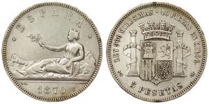 5 Peseta Prima repubblica spagnola (1873 - 1874) Argento 