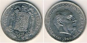 5 Peseta Francoist Spain (1936 - 1975) Kupfer/Nickel 