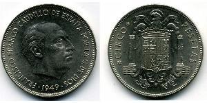 5 Peseta Francoist Spain (1936 - 1975) Kupfer/Nickel 
