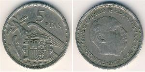 5 Peseta Francoist Spain (1936 - 1975) Kupfer/Nickel 