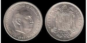 5 Peseta Espagne franquiste (1936 - 1975) Nickel Francisco Franco(1892 – 1975)