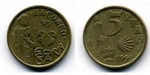 5 Peseta Royaume d’Espagne (1976 - ) Nickel/Laiton Juan Carlos I (1938 - )