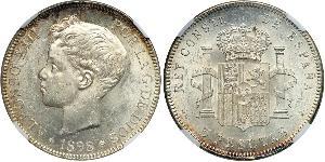 5 Peseta Kingdom of Spain (1874 - 1931) Plata 