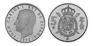 5 Peseta Francoist Spain (1936 - 1975) Rame/Nichel Juan Carlos I (1938 - )